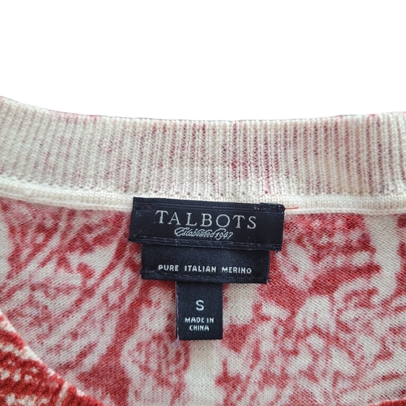 Talbots Pure Merino Wool Paisley Cardigan - Picture 3 of 6